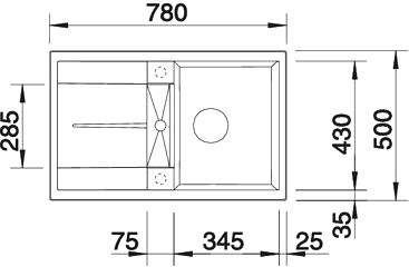 Кухонная мойка Blanco Metra 45S алюметаллик