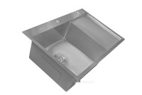 Кухонная мойка Astir Decor Satin C78x51L (с сифоном, дозатором и коландером)