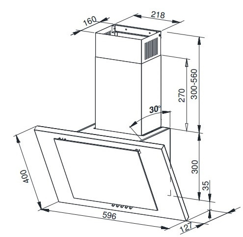 Вытяжка Weissgauff Gamma 60 PB WH LED