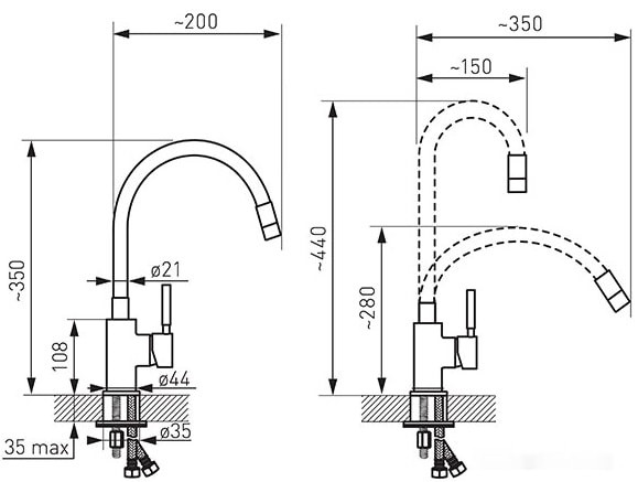 Смеситель Ferro Zumba BZA4L Смеситель Ferro Zumba BZA4L