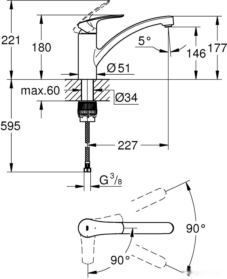 Смеситель Grohe Eurosmart 30260003