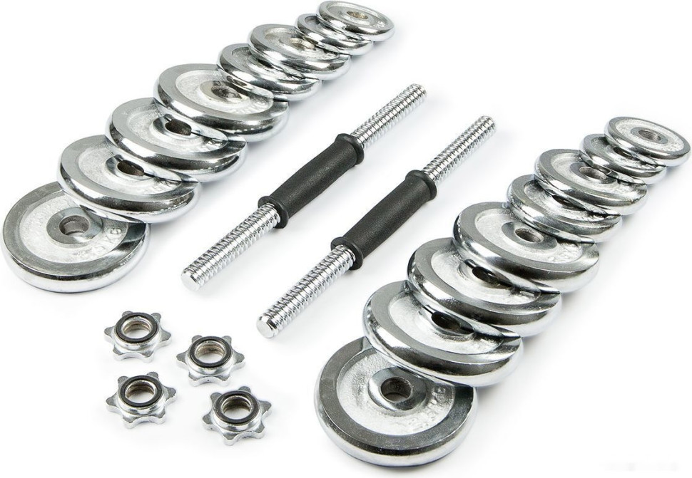 Набор гантелей Ametist хромированные в чемодане 30 кг Набор гантелей Ametist хромированные в чемодане 30 кг