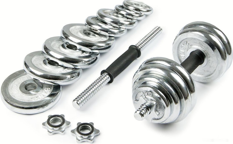 Набор гантелей Ametist хромированные в чемодане 30 кг Набор гантелей Ametist хромированные в чемодане 30 кг