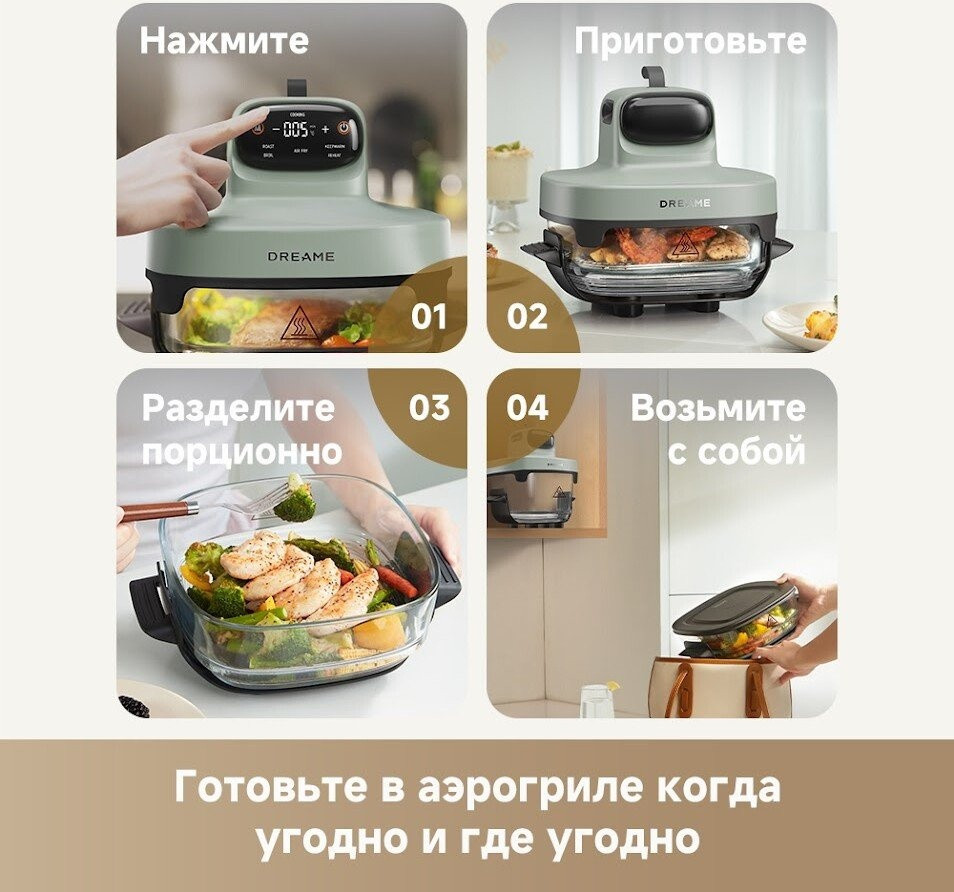 Аэрогриль Dreame Air Fryer PT60 (зеленый)