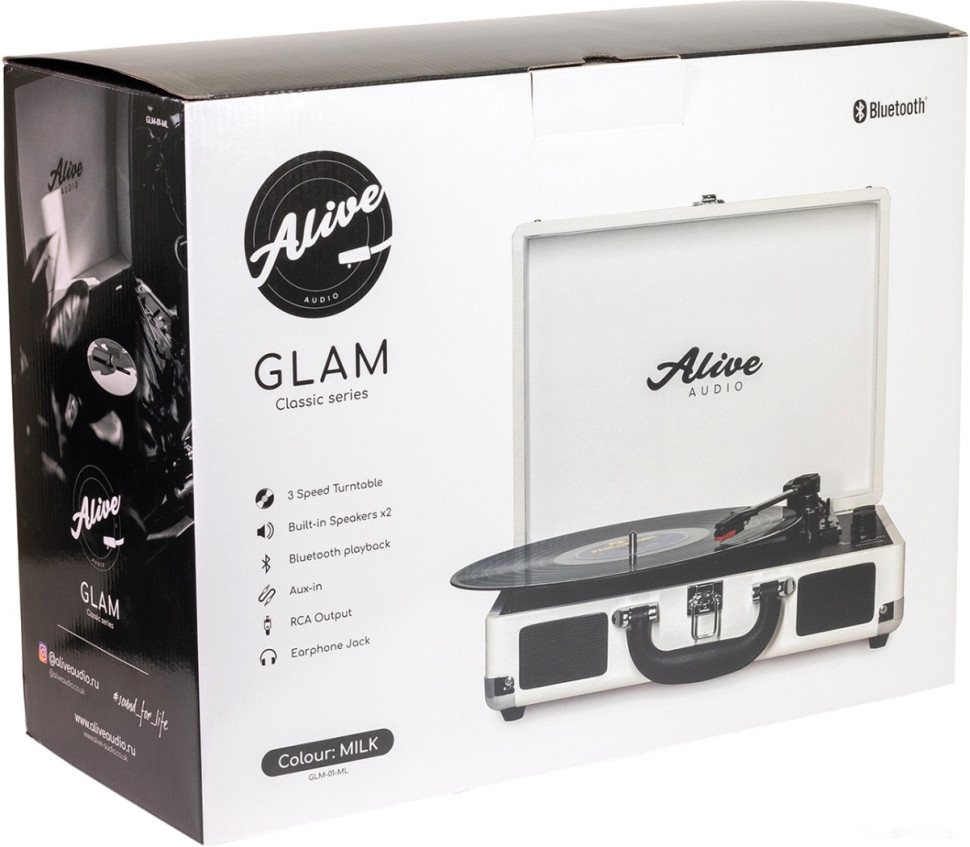 Виниловый проигрыватель Alive audio Glam Milk Виниловый проигрыватель Alive audio Glam Milk