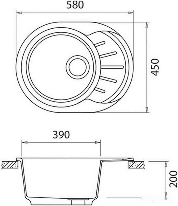 Кухонная мойка GranFest Rondo GF-R580L (бежевый)