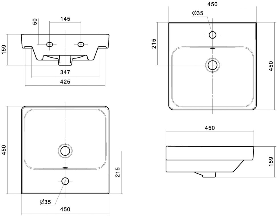 Умывальник Santek Адриана-45 1.WH50.1.630 Умывальник Santek Адриана-45 1.WH50.1.630