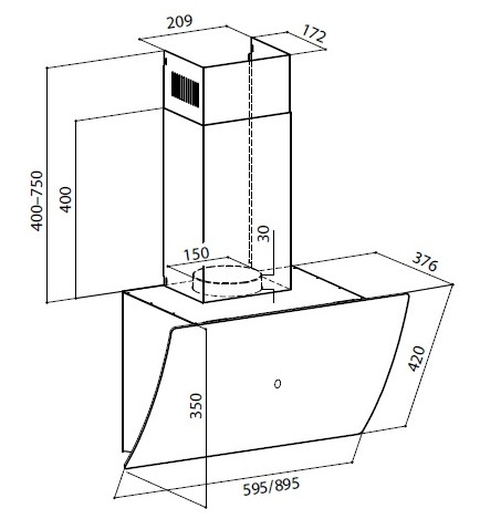 Вытяжка LEX Plaza GS 600 (белый)