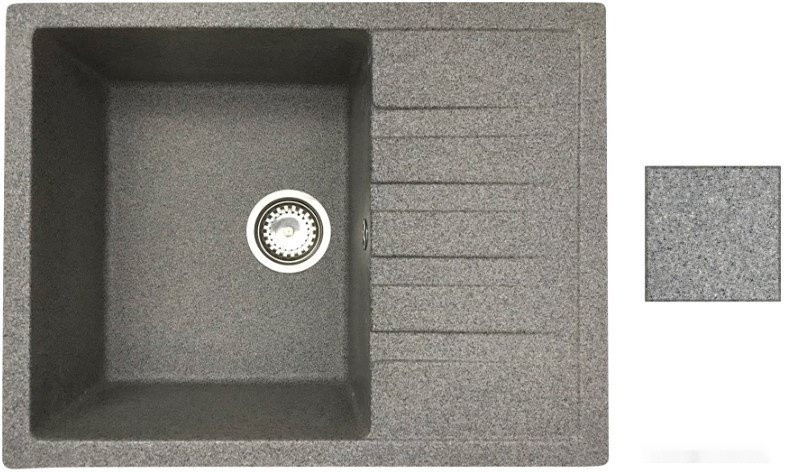 Кухонная мойка БелЭворс Vega L + смеситель W74004-9 + дозатор L405-1 (серый/сатин)