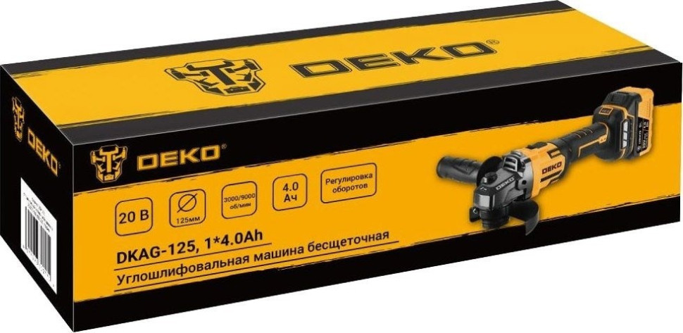 Угловая шлифмашина Deko DKAG-125 083-1063 (с 1-им АКБ) Угловая шлифмашина Deko DKAG-125 083-1063 (с 1-им АКБ)