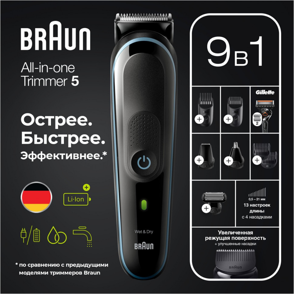 Машинка для стрижки волос Braun MGK5380