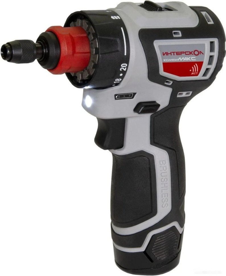 Дрель-шуруповерт Интерскол КомбиМАКС ДА-10/12В 36 687.2.2.78 (с 2-мя АКБ, сумка, набор патронов) Дрель-шуруповерт Интерскол КомбиМАКС ДА-10/12В 36 687.2.2.78 (с 2-мя АКБ, сумка, набор патронов)