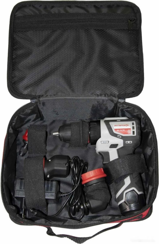 Дрель-шуруповерт Интерскол КомбиМАКС ДА-10/12В 36 687.2.2.78 (с 2-мя АКБ, сумка, набор патронов) Дрель-шуруповерт Интерскол КомбиМАКС ДА-10/12В 36 687.2.2.78 (с 2-мя АКБ, сумка, набор патронов)