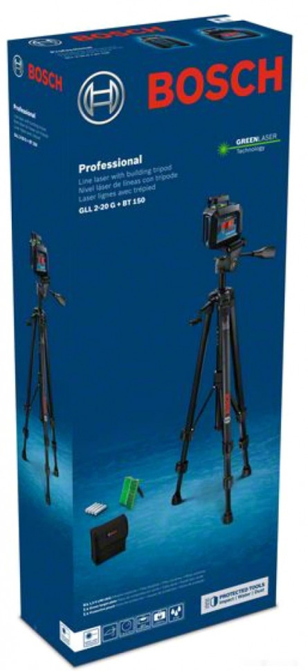 Лазерный нивелир Bosch GLL 2-20 G Professional 0601065001 (сумка, штатив, 4xAA)