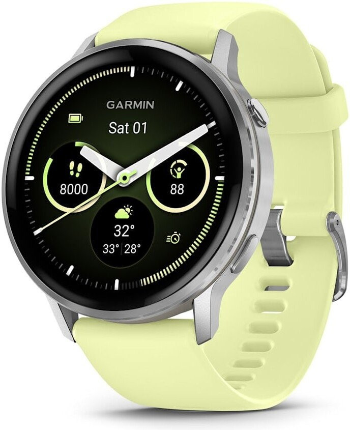 Умные часы Garmin Venu 4 45 мм (серебристый/желтый)