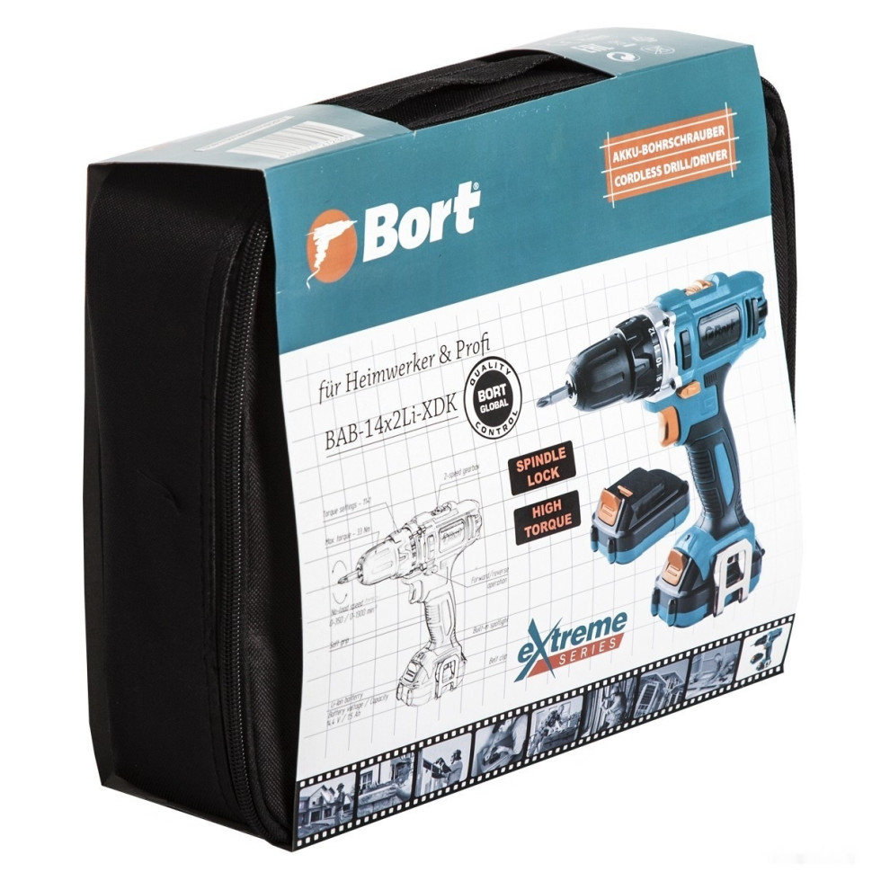 Дрель-шуруповерт BORT BAB-14X2LI-XDK (с 2-мя АКБ) Дрель-шуруповерт BORT BAB-14X2LI-XDK (с 2-мя АКБ)
