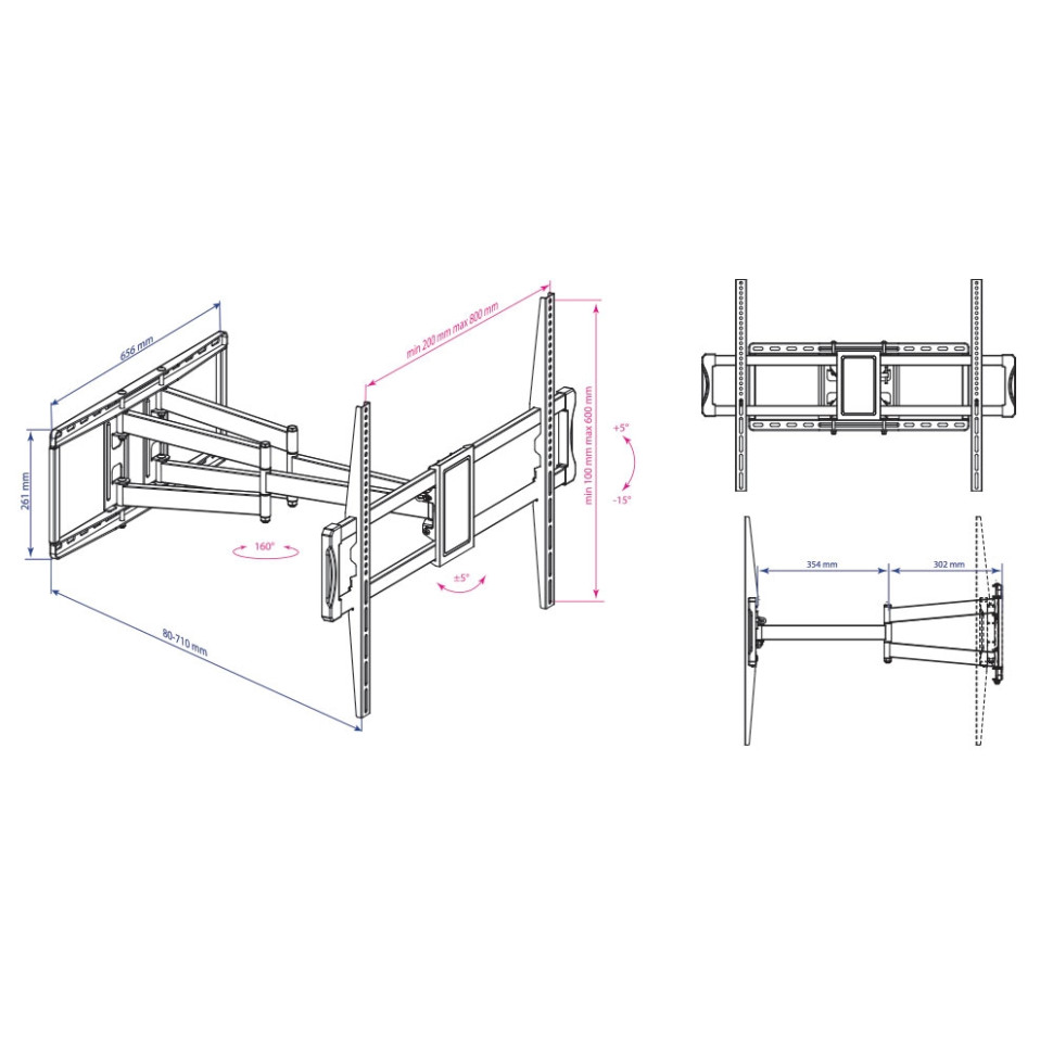 Кронштейн Kromax ATLANTIS-75 (черный) Кронштейн Kromax ATLANTIS-75 (черный)