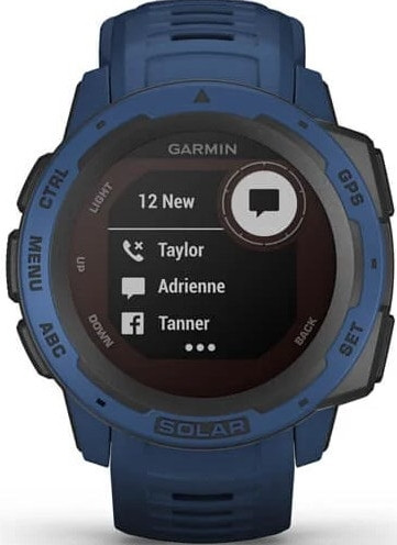 Умные часы Garmin Instinct Solar (голубой прилив)