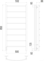 Полотенцесушитель Terminus Классик П8 500x850 бп электро (хром)