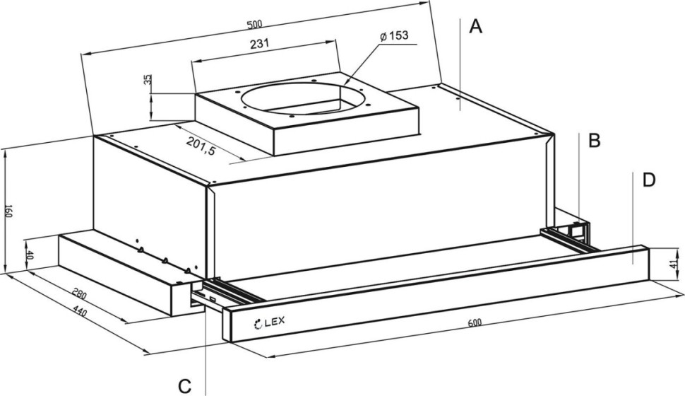 Вытяжка LEX Hermes 600 Inox Вытяжка LEX Hermes 600 Inox