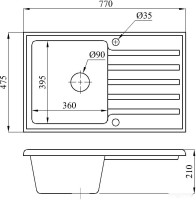 Кухонная мойка БелЭворс Styl R (черный, без сифона)