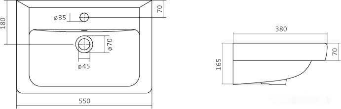 Умывальник Santek Тигода-55 55x38 [1.WH30.2.127]