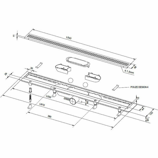 Трап для душа Plast Brno Design SZA1550 Трап для душа Plast Brno Design SZA1550