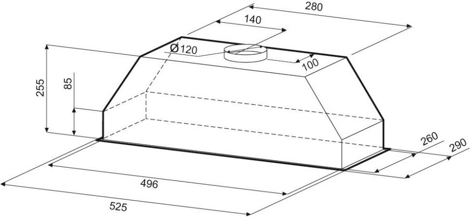 Вытяжка Krona Alba 600 PB (нержавеющая сталь)