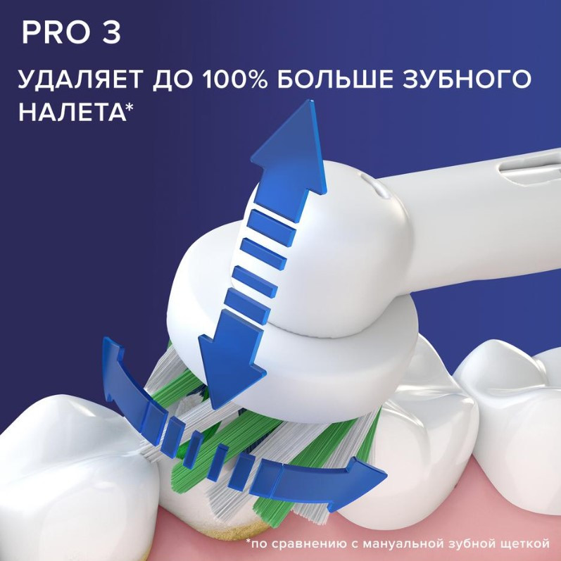 Электрическая зубная щетка Oral-B Pro 3 3000 Cross Action D505.513.3 (голубой) Электрическая зубная щетка Oral-B Pro 3 3000 Cross Action D505.513.3 (голубой)