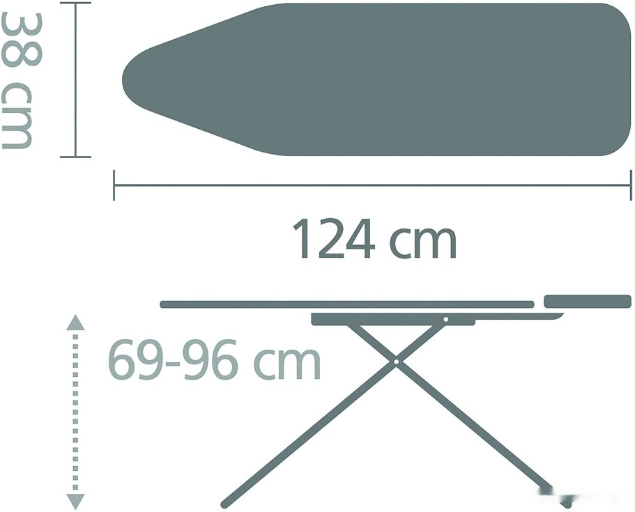 Гладильная доска Brabantia B 124x38 см 134661 (ботанический сад/каркас белый)