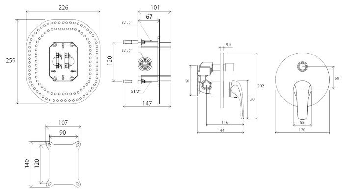 Смеситель Ravak Rosa RS 065.00 + R-box Смеситель Ravak Rosa RS 065.00 + R-box