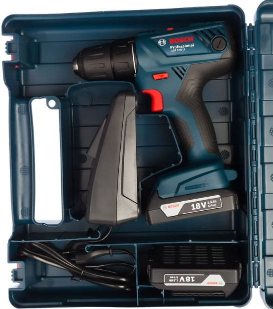 Дрель-шуруповерт Bosch GSR 180-LI Professional 06019F8109 (с 2-мя АКБ, кейс) Дрель-шуруповерт Bosch GSR 180-LI Professional 06019F8109 (с 2-мя АКБ, кейс)