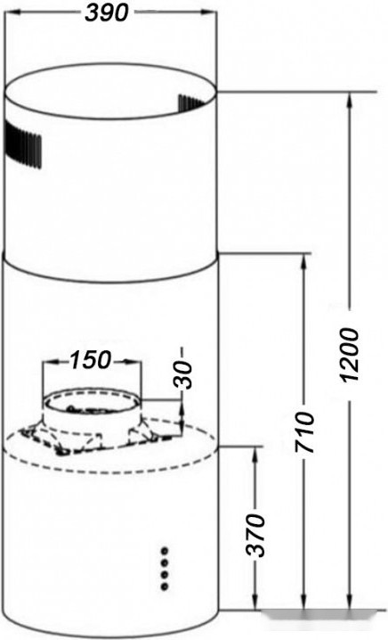 Вытяжка GrandGermes Toulon Island 39 (нержавеющая сталь)