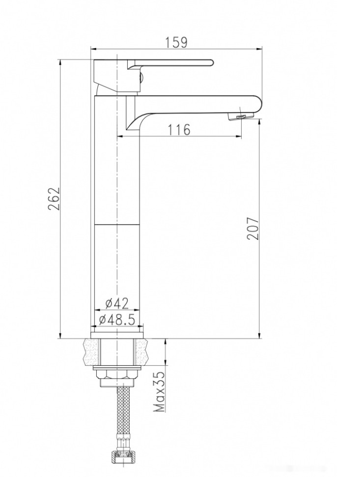 Смеситель Cersanit Brasko A63024 Смеситель Cersanit Brasko A63024