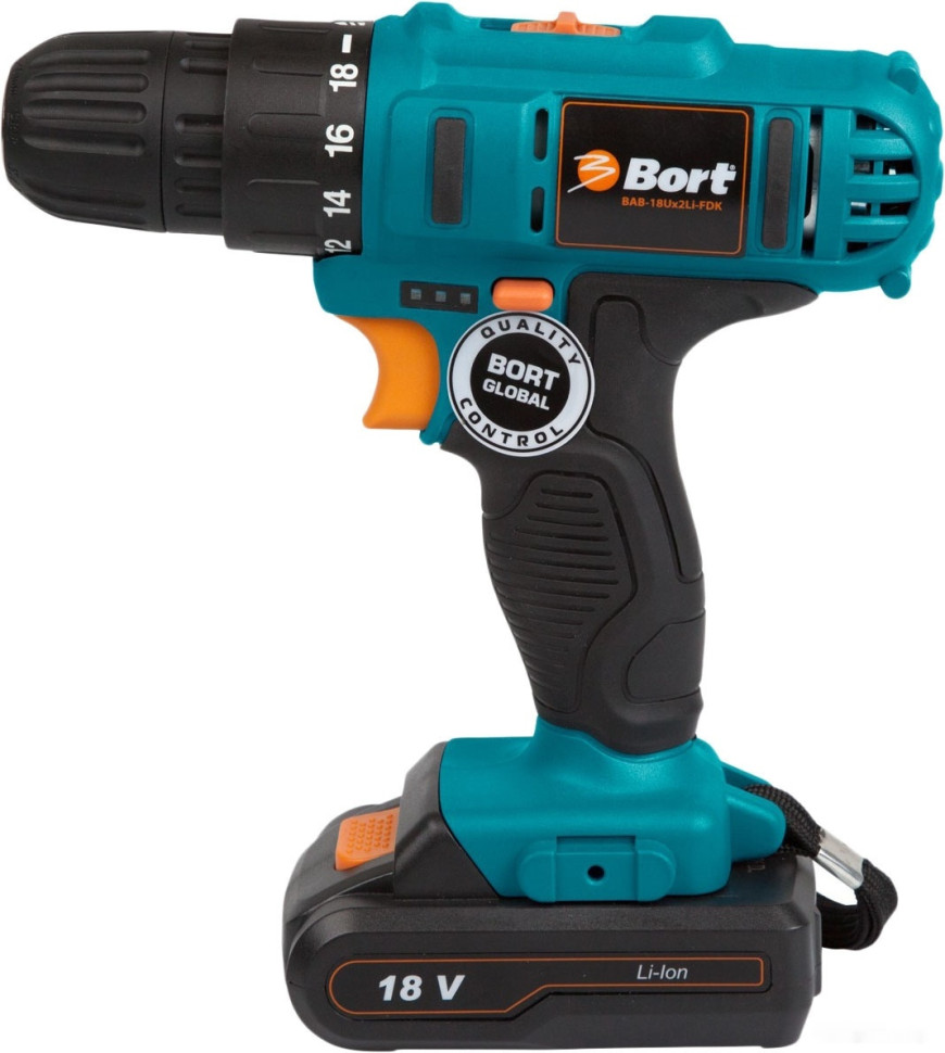 Дрель-шуруповерт BORT BAB-18Ux2Li-FDK (с 2-мя АКБ)