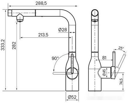 Смеситель Paulmark Viper VI213105-GB (черный/черный глянцевый)