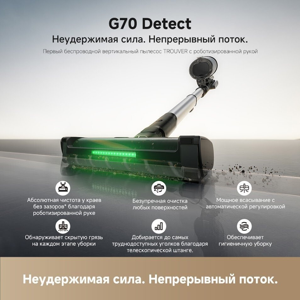 Пылесос Trouver Cordless Vacuum Cleaner G70 Detect V2515 (евровилка, черный)