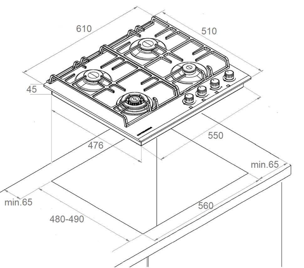 Варочная панель Kuppersberg FS 601 W Silver Варочная панель Kuppersberg FS 601 W Silver