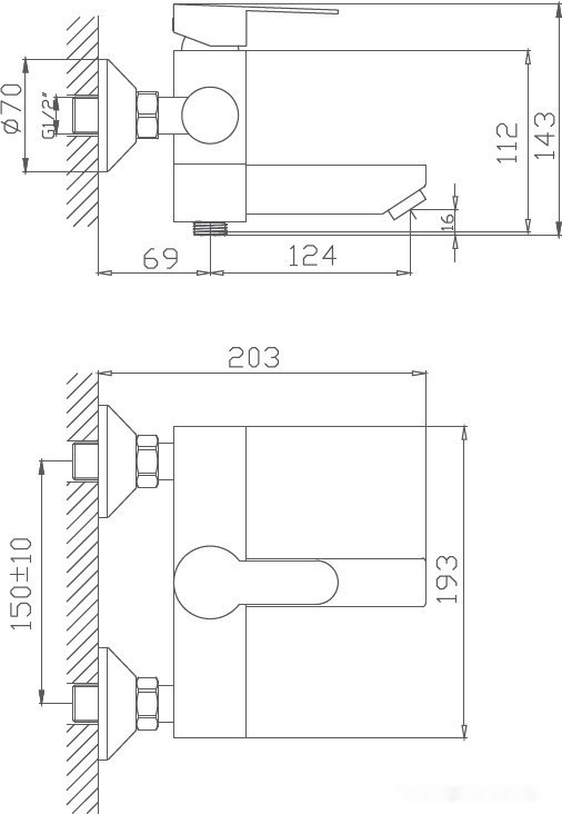 Смеситель Haiba HB60801 (нержавеющая сталь) Смеситель Haiba HB60801 (нержавеющая сталь)