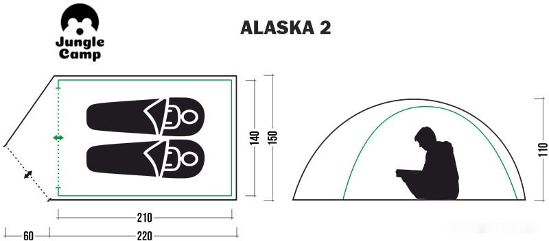 Палатка Jungle Camp Alaska 2 (камуфляж) Палатка Jungle Camp Alaska 2 (камуфляж)