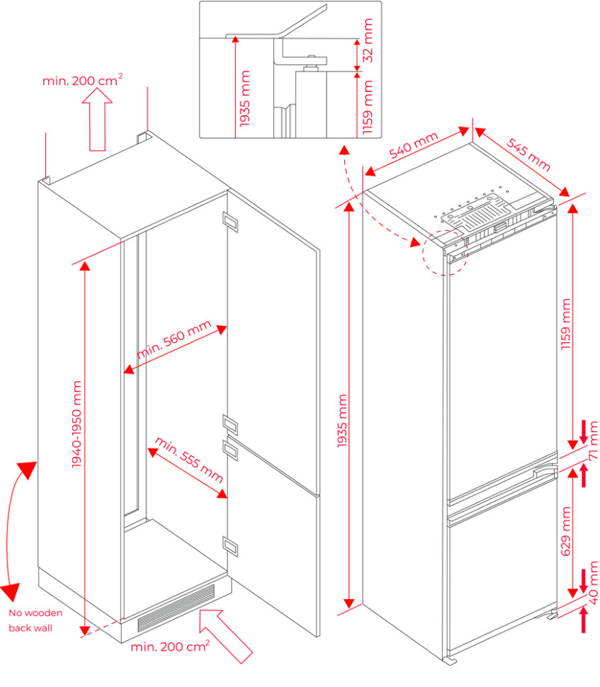 Встраиваемый холодильник Teka RBF 77360 FI Встраиваемый холодильник Teka RBF 77360 FI