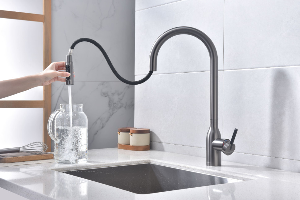 Смеситель Paulmark Iniversal Un213880-BS (стальной/нержавеющая сталь)