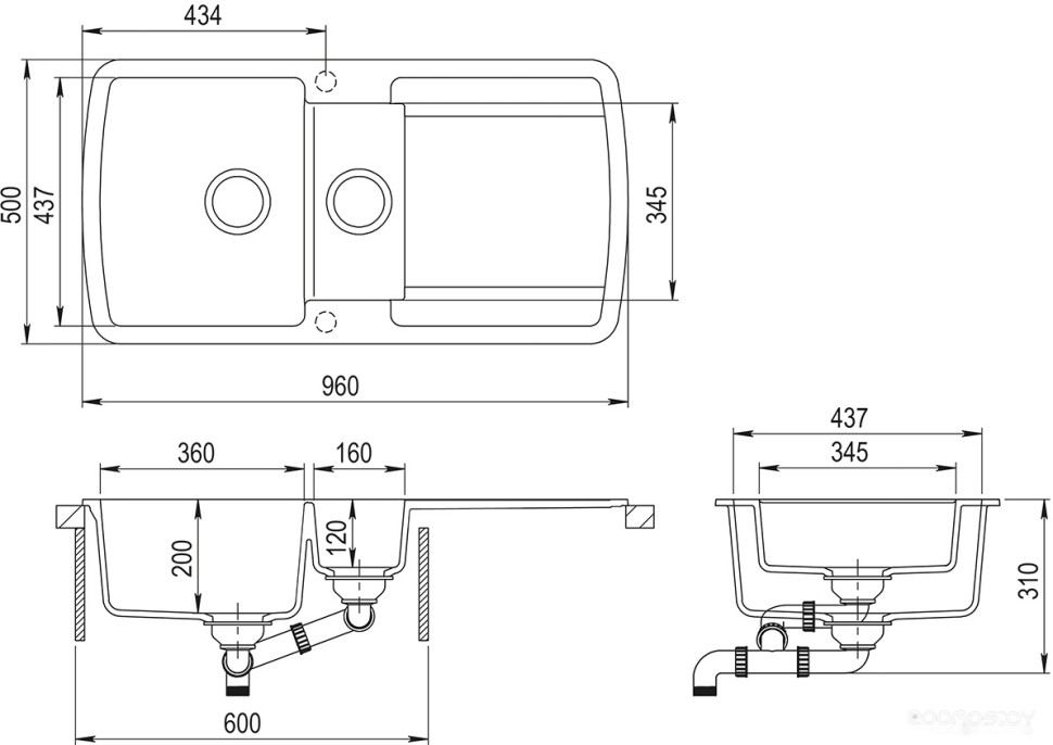 Кухонная мойка AquaSanita Lira SQL 151 112 AW ora Кухонная мойка AquaSanita Lira SQL 151 112 AW ora