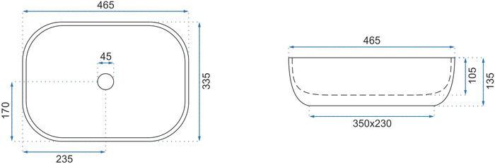 Умывальник Rea Livia Beige Matt U3802 Умывальник Rea Livia Beige Matt U3802