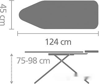 Гладильная доска Brabantia C 124x45 см 134609 (черный деним/каркас черный)