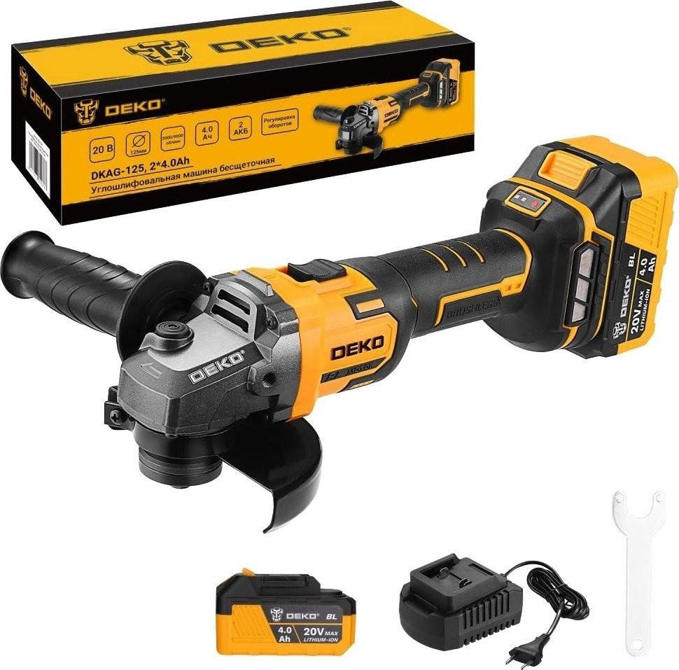 Угловая шлифмашина Deko DKAG-125 083-1064 (с 2-мя АКБ) Угловая шлифмашина Deko DKAG-125 083-1064 (с 2-мя АКБ)