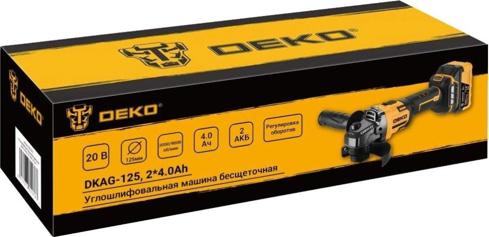 Угловая шлифмашина Deko DKAG-125 083-1064 (с 2-мя АКБ) Угловая шлифмашина Deko DKAG-125 083-1064 (с 2-мя АКБ)