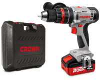 Ударная дрель-шуруповерт Crown CT21075HMX-4 BMC (с 2-мя АКБ, кейс)