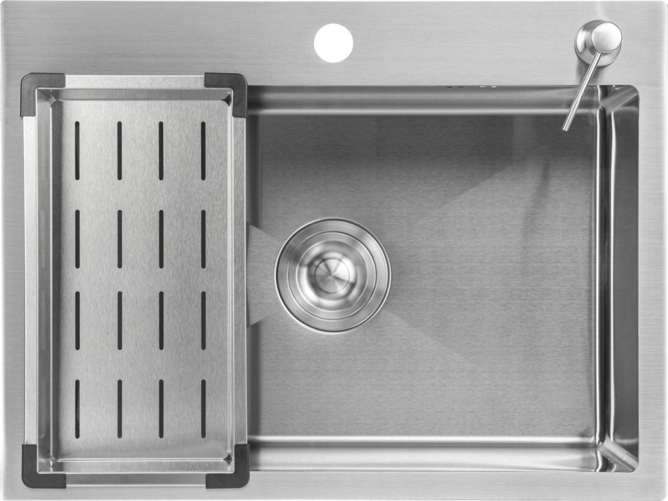 Кухонная мойка Saniteco 6045 + Spike F9S07000 (хром, с сифоном, дозатором и коландером) Кухонная мойка Saniteco 6045 + Spike F9S07000 (хром, с сифоном, дозатором и коландером)