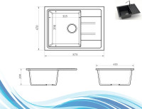 Кухонная мойка Berge BR-5850 + смеситель AM.PM Like F8007122 (черный)
